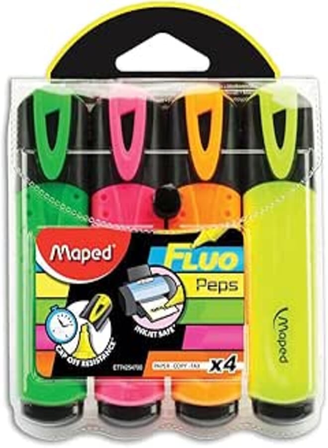MAPED FLUO NEON HIGHLIGHTER X4